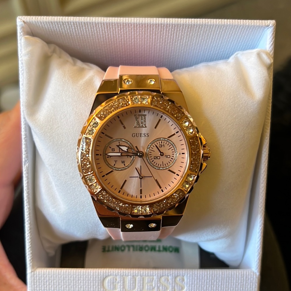 Pink guess watch